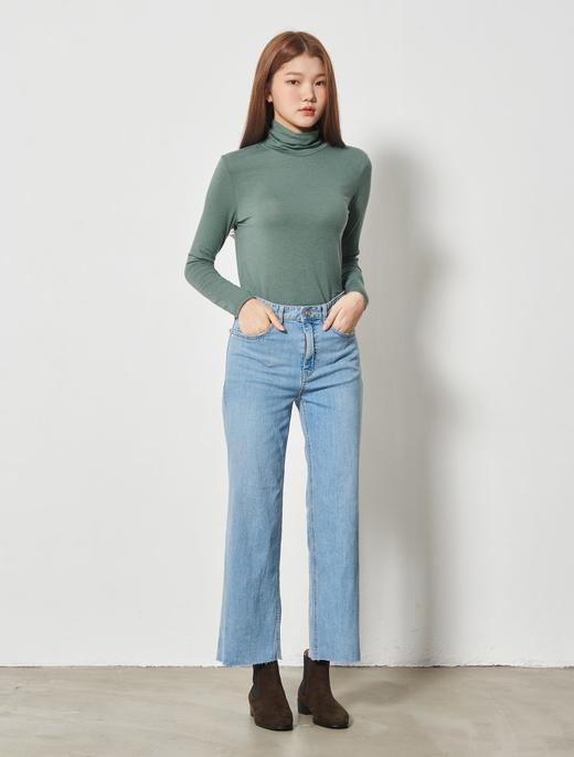 8seconds Ivory basic stripe short浅绿色羊毛天丝高领T恤女款JPY带授权招加盟代理 商品图1