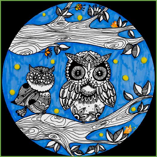 《猫头鹰》线描【自动发货：下单后，点击手机短信中收到的链接，即可获取文件下载的链接；如有任何问题，可添加客服微信hm33268获得帮助】
 商品图0