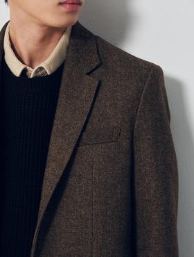 8 seconds 男款浅驼色羊毛混合休闲茄克JPY带授权招加盟代理