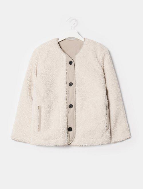 8 seconds 女款浅驼色毛皮围巾波浪缝合衬垫JPY带授权招加盟代理 商品图2