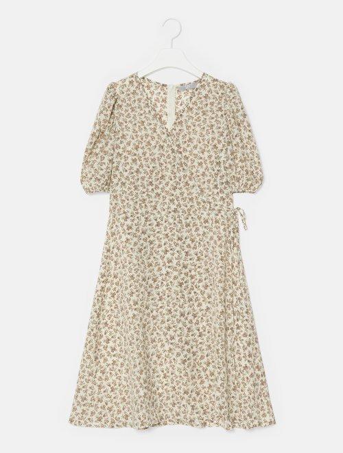 8seconds Floral wrap棕色碎花裹身喇叭连衣裙女款#350871MYBDJPY带授权招加盟代理 商品图1