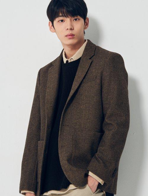 8 seconds 男款浅驼色羊毛混合休闲茄克JPY带授权招加盟代理 商品图3