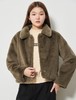 8 seconds 女款卡其色隐藏扣式领子皮草短外套JPY带授权招加盟代理 商品缩略图3
