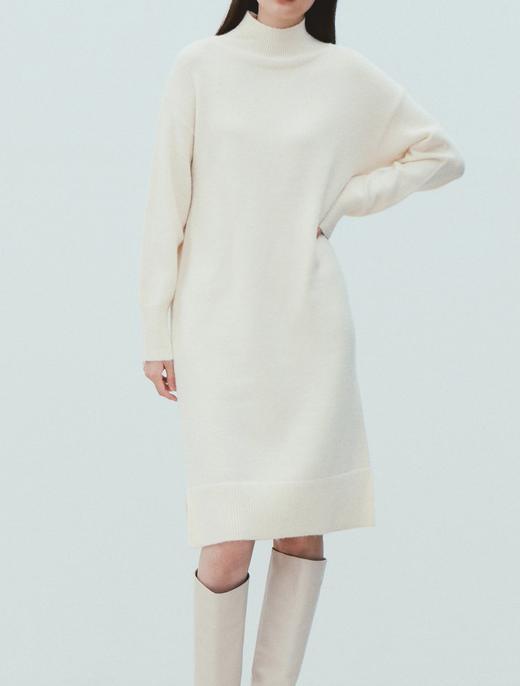 8seconds High collar knitted dress象牙色实心半领连衣裙女款JPY带授权招加盟代理 商品图0