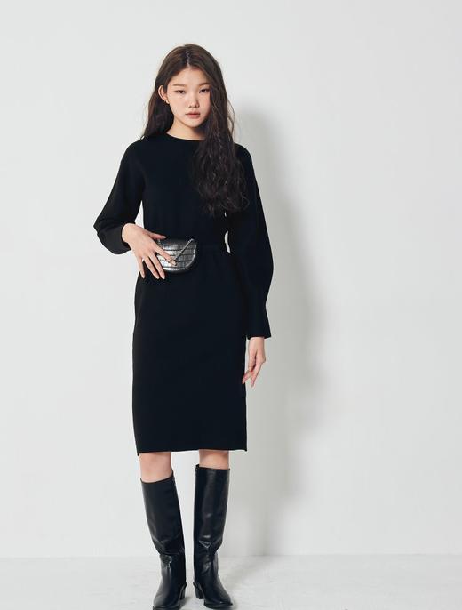 8seconds Black solid黑色袖量针织连衣裙女款#320X5ULY15JPY带授权招加盟代理 商品图1
