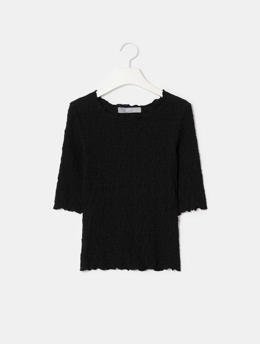 8seconds Ivory floral embroidered knit黑色Wrinkle 5 T恤女款JPY带授权招加盟代理 商品图3