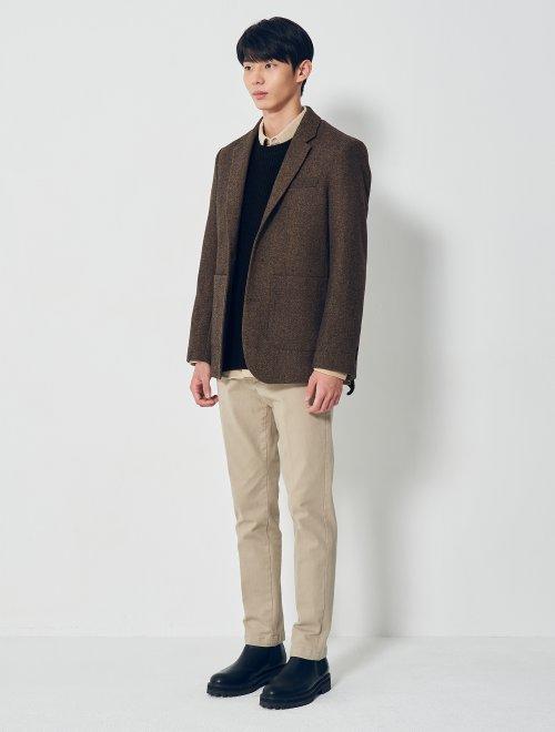 8 seconds 男款浅驼色羊毛混合休闲茄克JPY带授权招加盟代理 商品图1