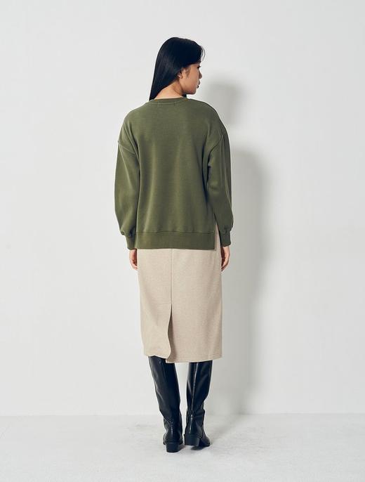 8seconds Printed Fleece Sweatshirt卡其色刻字拉绒运动衫女款JPY带授权招加盟代理 商品图3