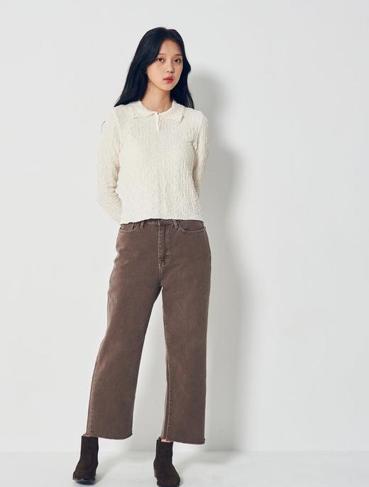 8seconds rib frill cardiganIvory Shirring Pique领T恤女款JPY带授权招加盟代理 商品图1