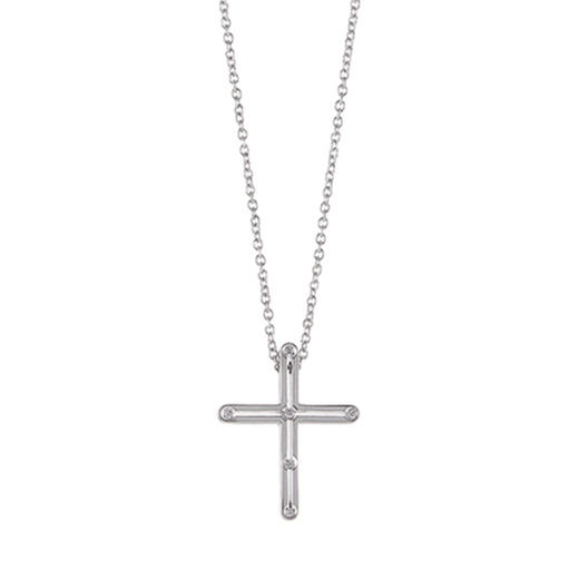 玳美雅 DAMIANI D.SIDE WHITE GOLD CROSS NECKLACE 项链JPY带授权招加盟代理 商品图0