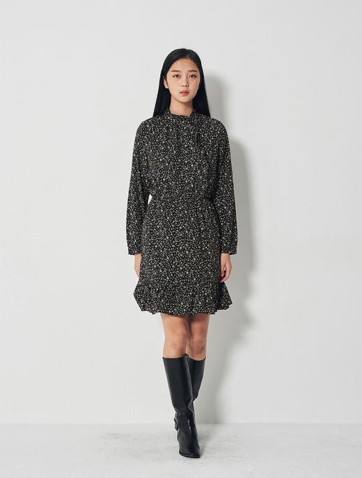 8seconds Broken flower width黑色打褶绑带迷你连衣裙女款JPY带授权招加盟代理 商品图1