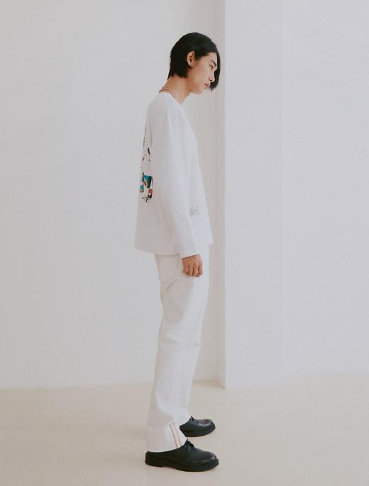 8seconds Ivory basic stripe short皆宜的白色背面印花T恤男女款JPY带授权招加盟代理 商品图1