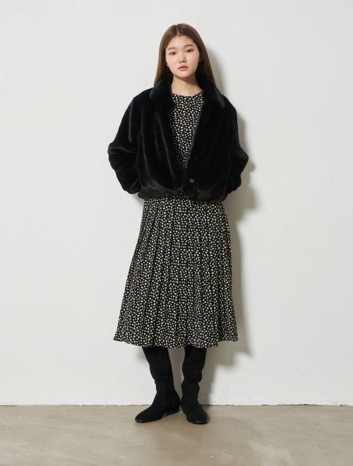 8 seconds 女款黑色隐藏按钮提高彩色毛皮短夹克JPY带授权招加盟代理 商品图3