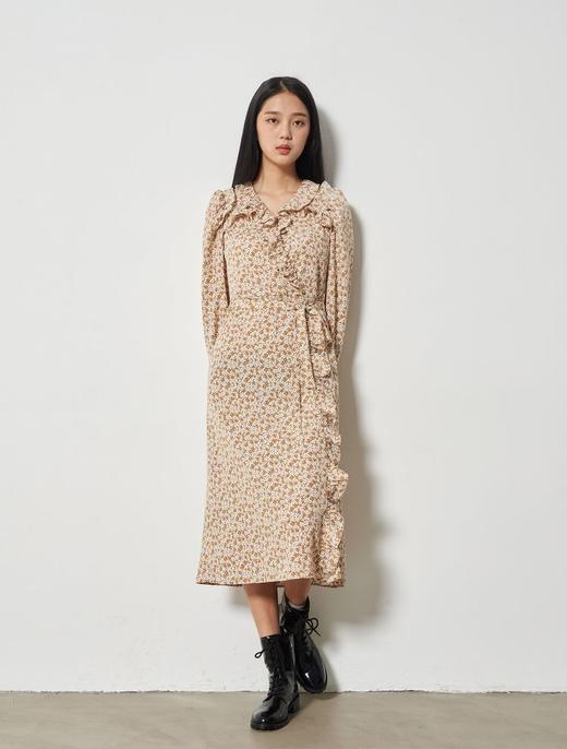 8seconds Floral Dress米色花卉荷叶边肩带长连衣裙女款JPY带授权招加盟代理 商品图1