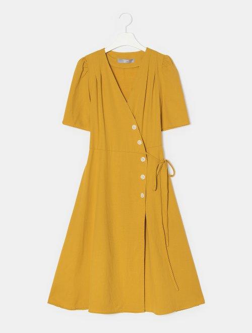 8seconds Pattern sewing芥末色Pintuck连衣裙女款#110771KY2JPY带授权招加盟代理 商品图1