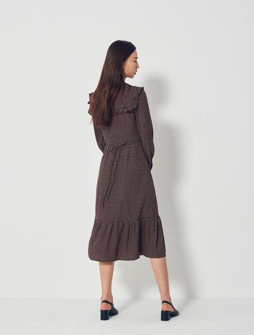 8secondsBlack solid pleated long黑色图案水手领纽扣连衣裙女款JPY带授权招加盟代理 商品图3