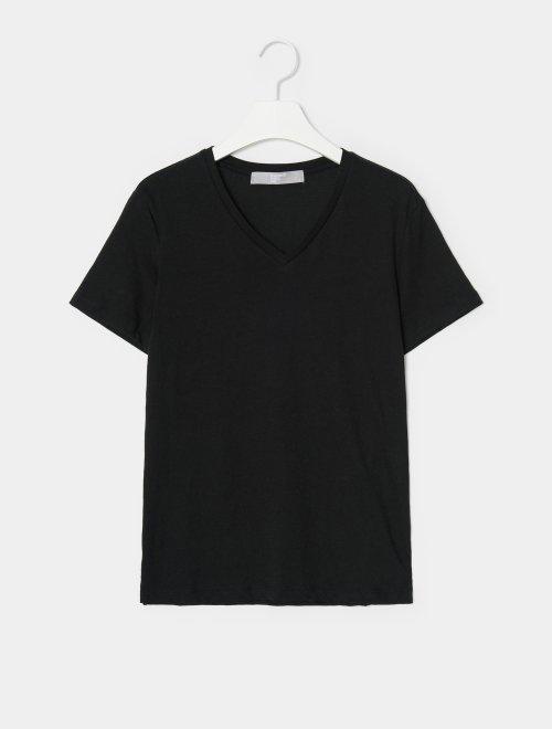 8seconds embroidered letter short黑色Basic V领短袖T恤女款JPY带授权招加盟代理 商品图1