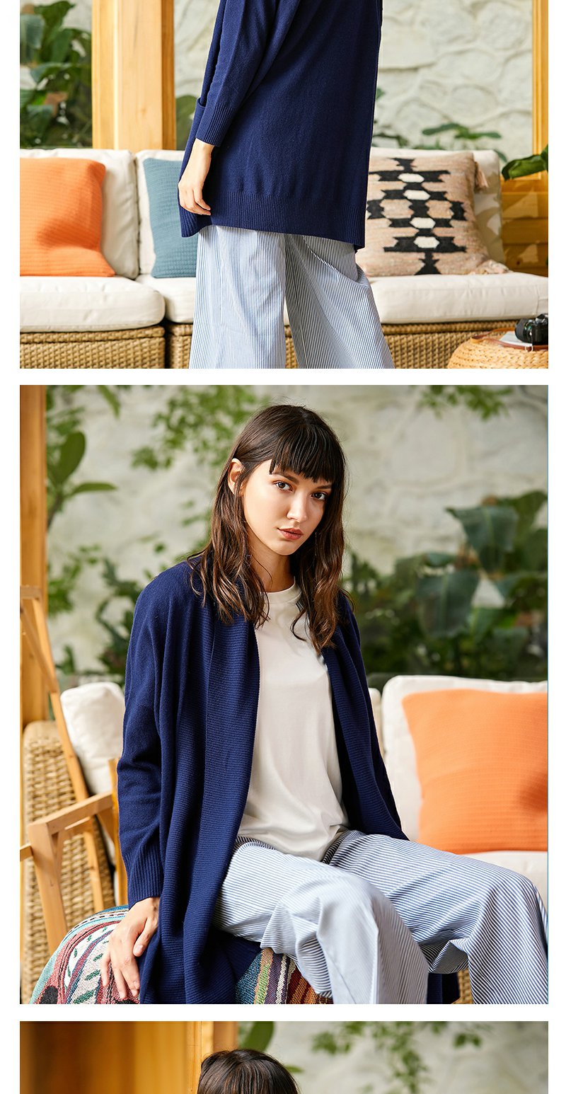 origin安瑞井女装秋季新款宽松羊毛披肩外套时尚中长款开衫