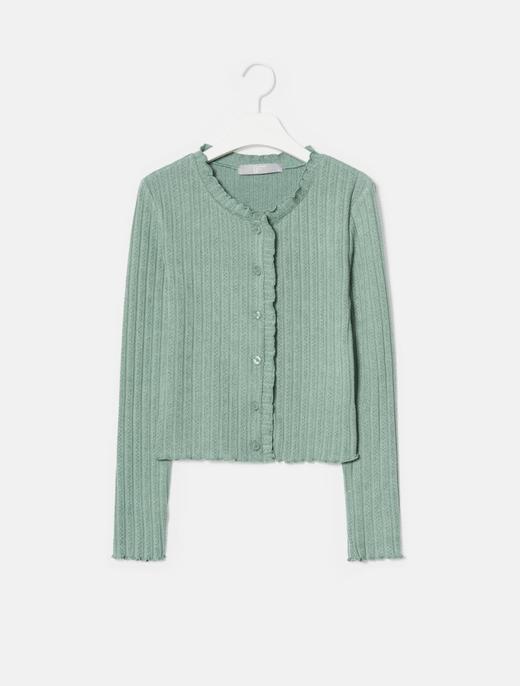 8seconds Wrinkled cardigan浅绿色皱纹电缆开衫女款JPY带授权招加盟代理 商品图3