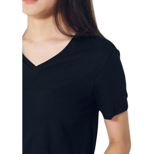 8seconds embroidered letter short黑色Basic V领短袖T恤女款JPY带授权招加盟代理 商品图4