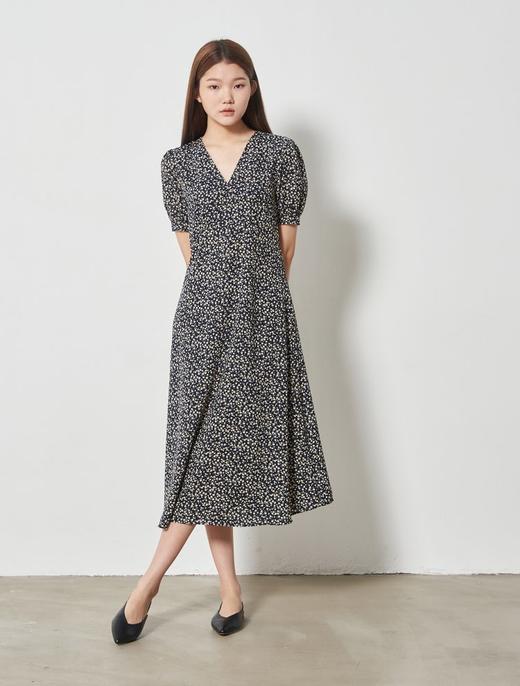 8seconds Plaid zipper黑色花卉V领连衣裙女款#350771MYG5JPY带授权招加盟代理 商品图1