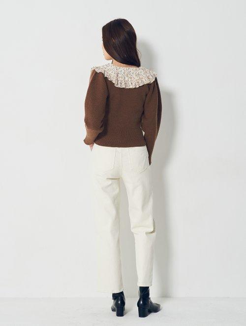 8 seconds 女款棕色雪纺比赛彩色编织编织物JPY带授权招加盟代理 商品图1