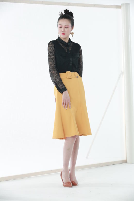 X【伯妮斯茵】简约时髦赤金色 半裙--《LSF》1B6042 商品图1