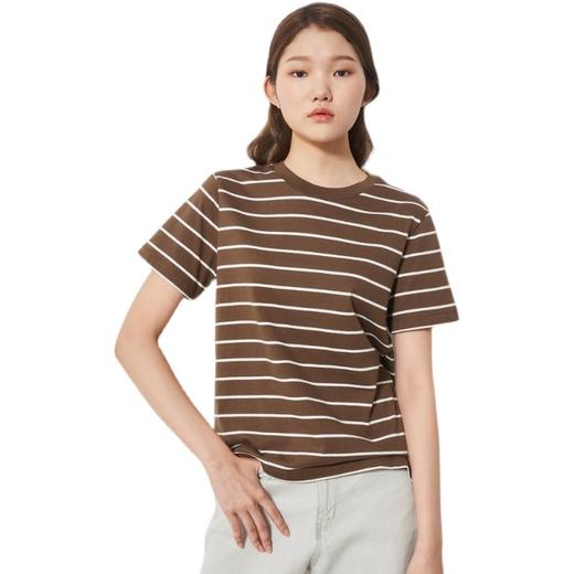 8seconds detail short sleeve T-shirt棕色Basic条纹短袖T恤女款JPY带授权招加盟代理 商品图4