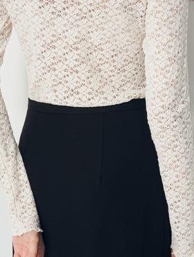 8 seconds Black Solid Slit Skirt女款黑色半身裙JPY带授权招加盟代理