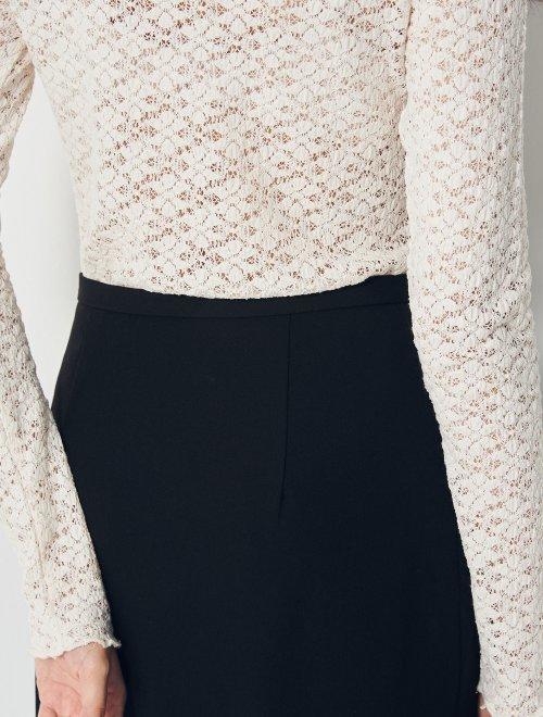 8 seconds Black Solid Slit Skirt女款黑色半身裙JPY带授权招加盟代理 商品图0