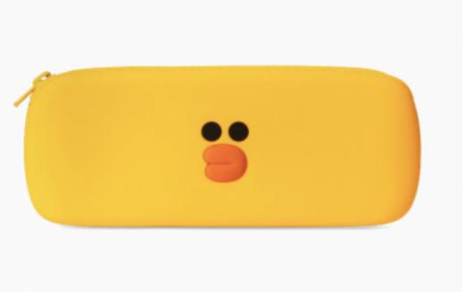 韩国 可爱Line Friends Sally脸硅胶笔袋JPY带授权招加盟代理 商品图0