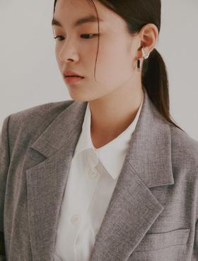 8 seconds 女款灰色羊毛混合单扣单套夹克JPY带授权招加盟代理