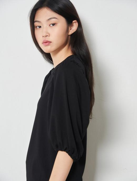 8seconds detail short sleeve T-shirt黑色荷叶边泡泡袖T恤女款JPY带授权招加盟代理 商品图0