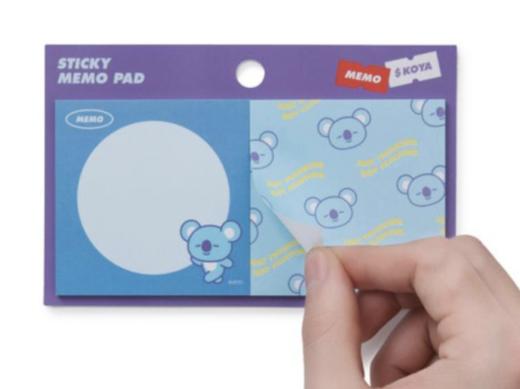 韩国 可爱Line Friends BT21 KOYA便条纸套装（每包2张）JPY带授权招加盟代理 商品图1