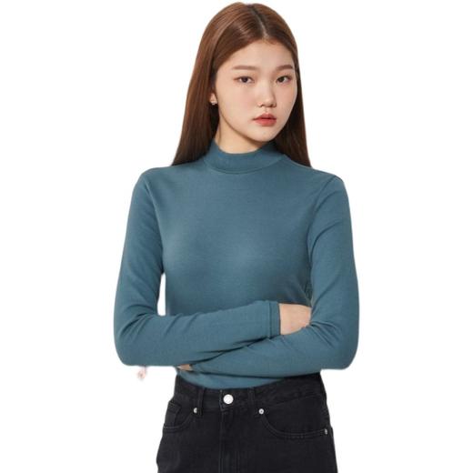 8 seconds 女款天蓝色基本莫克内克长袖 T 恤JPY带授权招加盟代理 商品图4