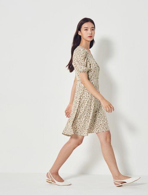 8seconds Floral wrap棕色碎花裹身喇叭连衣裙女款#350871MYBDJPY带授权招加盟代理 商品图3