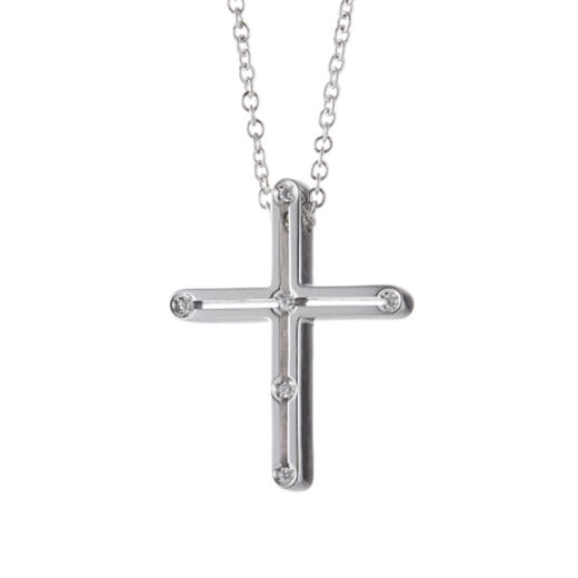 玳美雅 DAMIANI D.SIDE WHITE GOLD CROSS NECKLACE 项链JPY带授权招加盟代理 商品图2