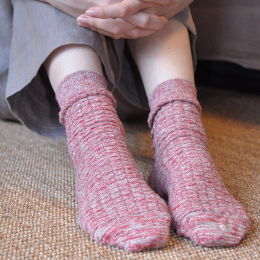 麻＋汉麻袜 桃红与暑红礼袋 4双组合装   商品图5