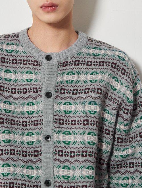 8 seconds 男款灰色梨花圆领开衫JPY带授权招加盟代理 商品图0