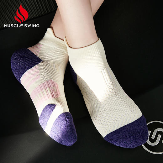 肌动805马拉松专业运动短袜毛巾底防滑跑步袜男女短筒速干篮球训练袜 商品图5