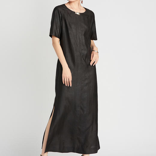 TANGY Collection/天意精品2021年春季新品聊春系列莨绸线迹礼服裙 商品图3