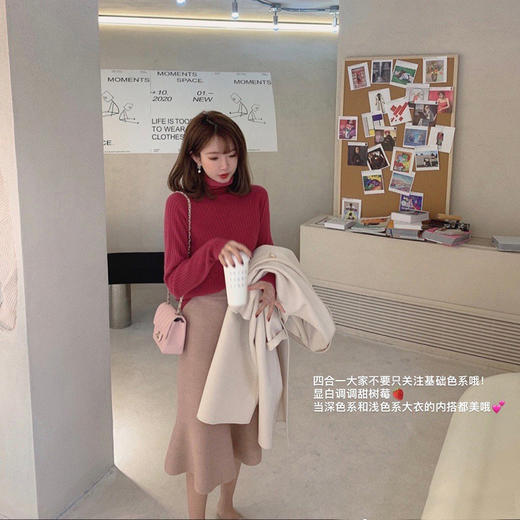 【金蘑菇菇 泰晤士河黄昏 鱼尾裙】版型绝了！显瘦针织半身裙女 商品图2