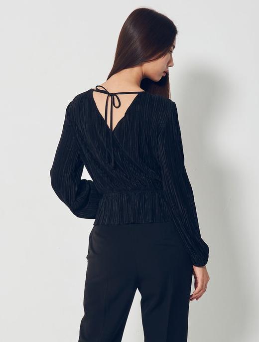 8seconds High collar T-shirt黑色百褶后裹T恤女款JPY带授权招加盟代理 商品图3