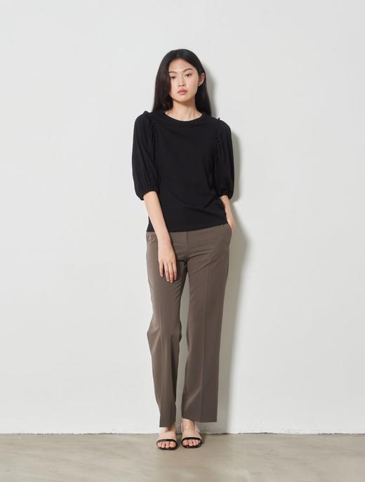 8seconds detail short sleeve T-shirt黑色荷叶边泡泡袖T恤女款JPY带授权招加盟代理 商品图1