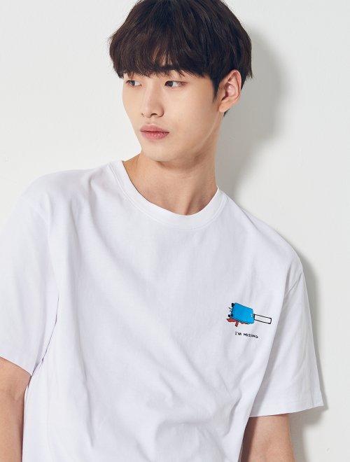 8seconds X TEUMMMM男女两用白色艺术品印刷T恤女款JPY带授权招加盟代理 商品图0