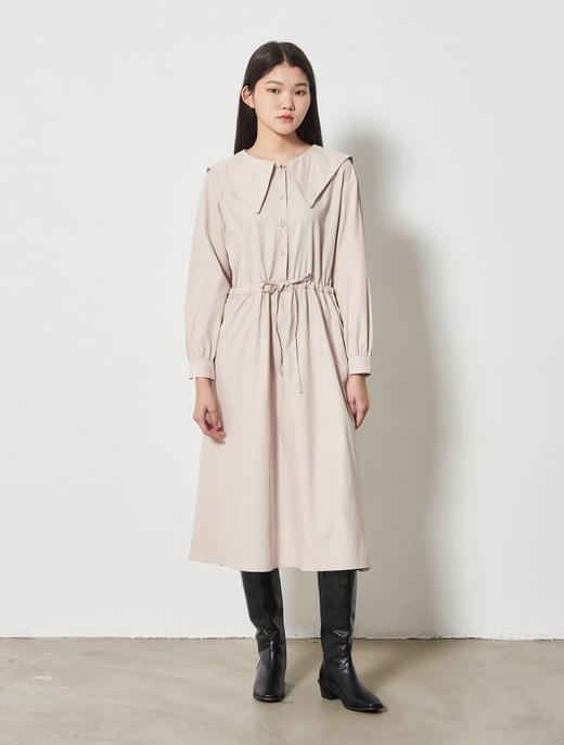 8seconds Black solid pleated long象牙色水手领长连衣裙女款JPY带授权招加盟代理 商品图1