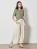 8seconds Khaki linen blended stand卡其色亚麻混纺立领T恤女款JPY带授权招加盟代理 商品缩略图2