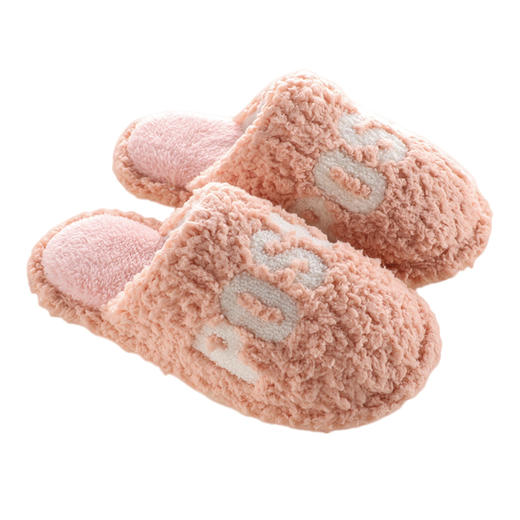 朴西毛绒字母棉拖鞋PS3710冬季潮流一家三口保暖 商品图0