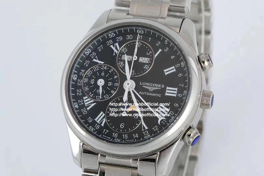 TW浪琴名匠月相八针V4版一：升级星期和月份和原装一样，原装字体比较细，而且对比J和A的字体明显。二：升级月相为烫金，2个月亮和13个星星。市面做的最亮最像 商品图9