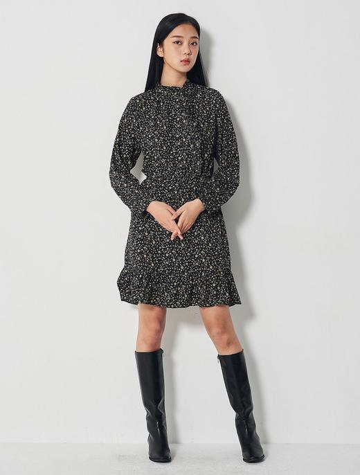 8seconds Broken flower width黑色打褶绑带迷你连衣裙女款JPY带授权招加盟代理 商品图0